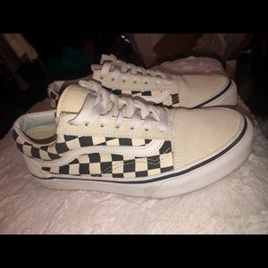 Checkered Vans with Laces